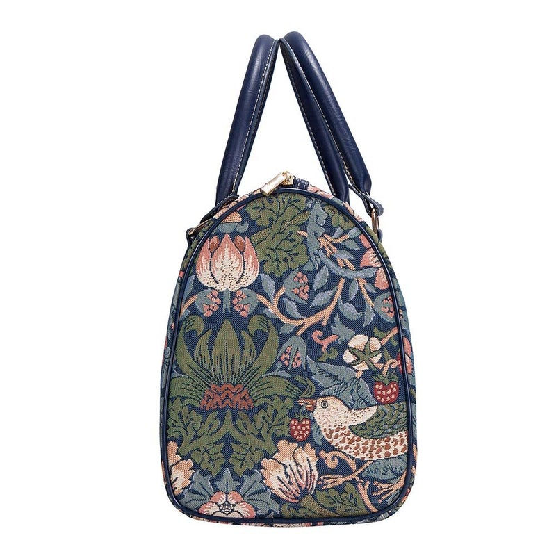 Signare Womens Fashion Canvas Tapestry Travel Weekend Overnight Bag in William Morris Strawberry Thief Blue Design (TRAV-STBL) - Image 3